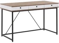 Scrivania Home Office Top in legno chiaro 120 x 60 cm con struttura verniciata a polvere nera 3 cassetti