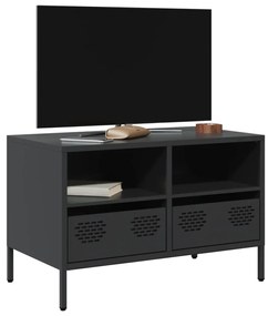 Mobile Tv Nero 68x39x43,5cm İn Acciaio Laminato A Freddo /