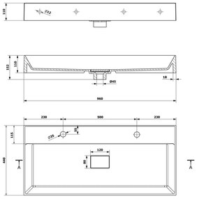 Doppio lavabo bianco in composito minerale 96x44 cm Godiva – Sapho