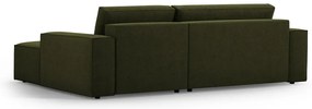 Divano letto angolare verde scuro in tessuto bouclé (angolo destro) Jodie - Micadoni Home