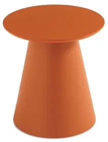 Tavolino rotondo con piano in legno e base in metallo Ruggine - TRIADE Small