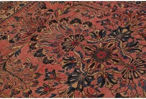 Antik Medaglione Floreale Rosso Antico Blu Scuro 165x195 Cm