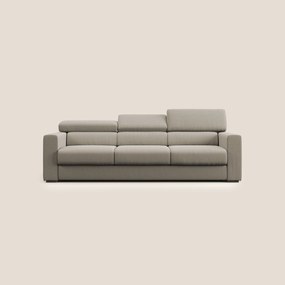 Dylan divano a 3 sedute con pouf estraibile poggiapiedi in tessuto simil cotone impermeabile T13