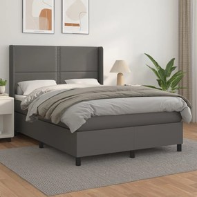 Giroletto A Molle Con Materasso Grigio 140x200 Cm İn Similpelle /