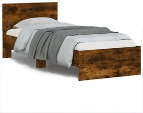 Giroletto Con Testiera E Led Rovere Fumo 90x190 Cm /