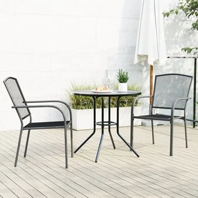 Sedie Da Cucina Impilabili 3 Pz Antracite İn Acciaio Verniciato /