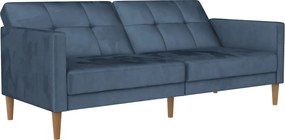 Divano letto in velluto blu 207 cm Lilly - Støraa