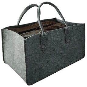 Cestino in feltro con manici 27x50 cm grigio