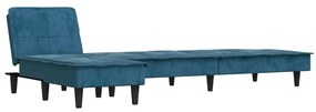 Divano letto a l blu 255x140x70 cm in velluto