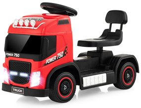 Costway Auto elettrica per bambini e bambine con sedile regolabile in altezza luci LED musica e clacson, Camion a batteria 3 Colori