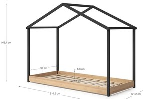 Letto per bambini grigio antracite 90 x 190 cm Arthur - Marckeric