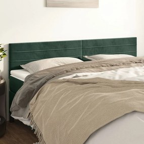 Testiera 2 Pz Verde Scuro 80x5x78/88 Cm İn Velluto /