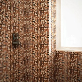 Mosaico in vetro Ambra chiara multicolore satinato L 32.7 x L 32.7cm x Sp. 4 mm, 20 pezzi
