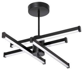 Lampadario a sospensione con supporto rigido LED 4xLED/10W/230V 3000-6500K diametro 68 cm nero