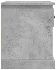 Comodino Grigio Cemento 39x39x47,5 cm in Legno Multistrato