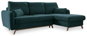 Divano letto angolare turchese, angolo destro Scandic Lagom - Miuform