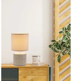 Lampada da tavolo beige con paralume in tessuto (altezza 26 cm) Dina - Candellux Lighting