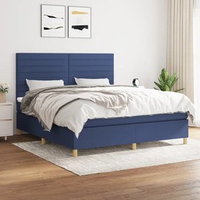 Giroletto A Molle Con Materasso Blu 160x200 Cm İn Tessuto /