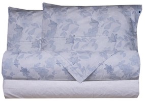 Completo letto matrimoniale gigli azzurro