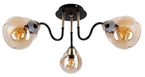 Apparecchio da soffitto con paralume in vetro in nero e oro Unica - Candellux Lighting