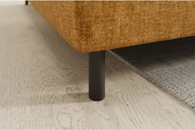 Divano angolare giallo allungabile/con contenitore (con penisola a sinistra/a L) e rivestimento in velluto Barea – ELTAP