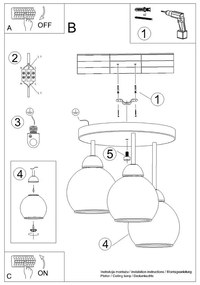 Lampada da soffitto nera ø 15 cm Grande - Sollux