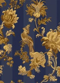 Streifentapete Zerzura von Cole & Son - Royal Blue & Gold