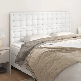 Testiera 4 Pz Bianca 90x5x78/88 Cm İn Similpelle /