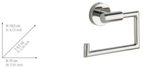 WENKO 20216100 - Porta carta igienica BOSIO SHINE 15 x 10,5 cm, in acciaio inossidabile finitura argento