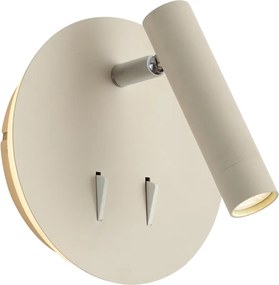 Lampada da Parete Moderna Beige Incl. LED con USB-C - Croft