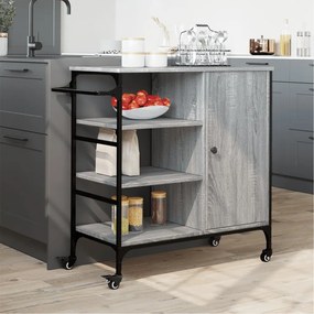 Carrello da cucina grigio sonoma 87,5x38,5x84,5 cm multistrato