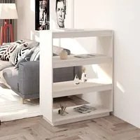 Libreria/Divisorio Bianco 80x35x103 cm Legno Massello di Pino cod 9611