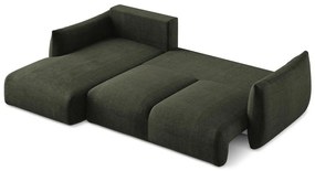 Divano angolare verde allungabile (con penisola a sinistra/con chaise lounge) Leila – Makamii