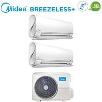 Climatizzatore Condizionatore Midea Dual Split Inverter serie BreezeleSS+ 9+12 con M2OD-18HFN8-Q R-32 Wi-Fi Integrato 9000+12000 - Novit