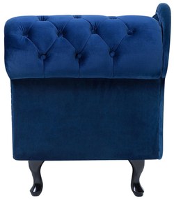 Chaise longue destra in velluto blu NIMES Beliani