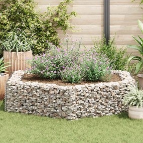 Gabbione Letto Rialzato Da Giardino Esagonale 200x173x40 Cm /