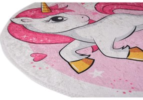 Tappeto per bambini rosa lavabile ø120 cm Pink Unicorn – Vitaus