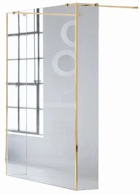 Box doccia walk-in Wens, vetro 6 mm, H 200 cm, profilo dorato