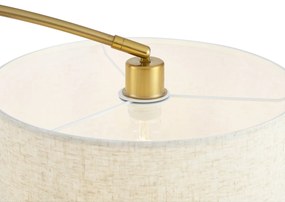 Lampada ad arco moderna ottone con paralume beige - Vinossa