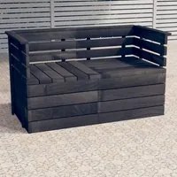 Divano da Giardino 2 Posti su Pallet Grigio Scuro Massello Pino 3063735