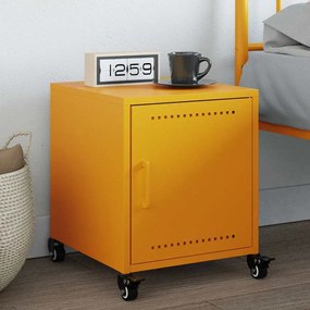 Comodino Giallo Senape 36x39x43,5 Cm İn Acciaio /