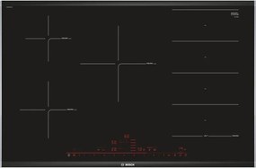 Bosch - Serie 8 PXV875DC1E. Colore del prodotto: Nero, Posizionamento dell'apparecchio: Da incasso, Dimensione della larghezza del piano cottura: 80
