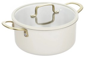 Casseruola 22 cm in acciaio bianco oro California con coperchio