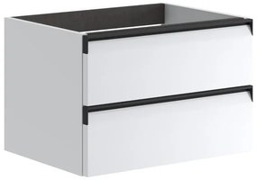 Mobile da bagno sotto lavabo Fusion bianco laccato opaco L 59.5 x H 40 x P 45.5 cm 2 cassetti, lavabo non incluso