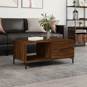 Tavolino Da Salotto Rovere Marrone 90x50x40cm Legno Multistrato /