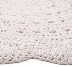 Tappeto bianco in cotone lavorato a mano, ø 120 cm Alma - Nattiot