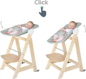 Seggiolone verde chiaro/di colore naturale Style Born Up 2in1 – Roba