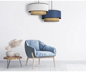 Duolla - Lampadario a sospensione con filo BOHO 1xE27/15W/230V diametro 45 cm bianco/rattan