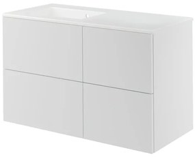 Mobile da bagno sotto lavabo SENSEA Neo bianco laccato L 105 x H 64 x P 48 cm 2 cassetti, lavabo non incluso