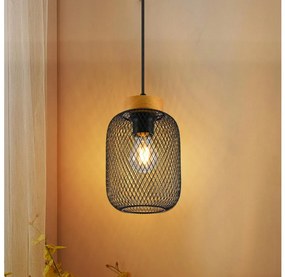 Brilagi - Lampada a sospensione con cavo BASKLITE 1xE27/15W/230V legno di caucciù/nero